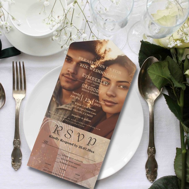 Boho Terracotta Brown Abstract  Minimalist Website All In One Invitation (Creator Uploaded)