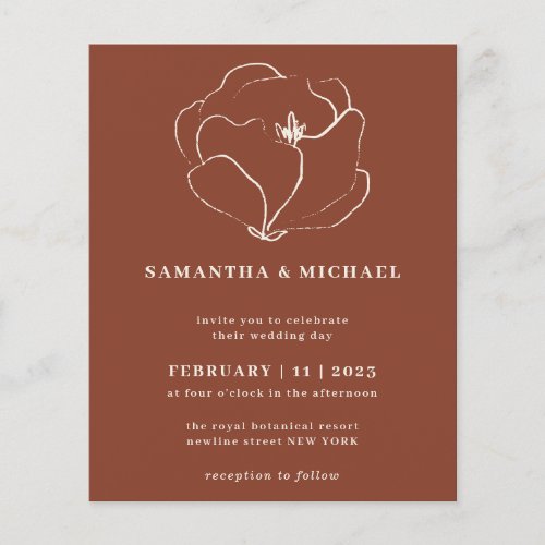 Boho Terracotta burnt orange Eucalyptus budget Flyer