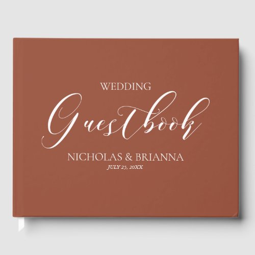 Boho Terracotta Burnt Orange Monogram Wedding