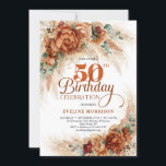 Boho terracotta burnt orange pampas eucalyptus   invitation<br><div class="desc">This trendy popular design is perfect for all boho or tropical style Events. Design is featured watercolor hand painted pampas grass reeds mixed dried palm leaves mixed terracotta flowers and mixed burnt orange roses and mixed burgundy flowers roses mixed rusty earthy tones flowers and touched eucalyptus greenery and combined modern...</div>