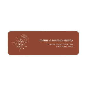 Boho Terracotta Burnt Orange Return Address Label