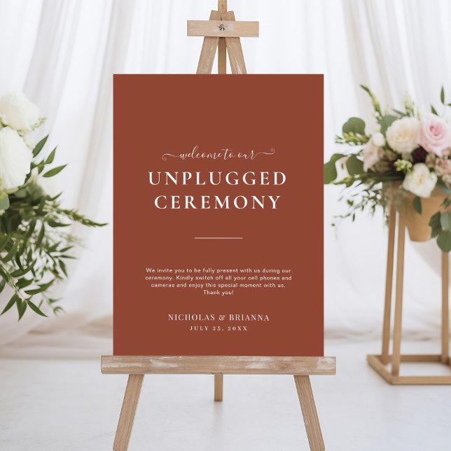 Boho Terracotta Burnt Orange Unplugged Wedding Foam Board (Creator Uploaded)