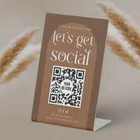 Boho Terracotta Business Social Media QR Code