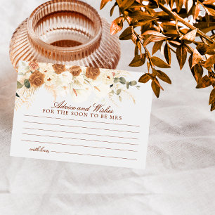 Boho Terracotta Calla Lilies Advice for the Bride Note Card