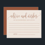Boho Terracotta Calligraphy Advice and Wishes Card<br><div class="desc">Ask guests to give their advice and wishes with this customizable advice card. It features terracotta modern calligraphy and a whimsical confetti pattern. Personalize by adding your own details. You can also change the back image to a photo or any other image. This boho advice and wishes card is perfect...</div>