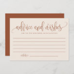 Boho Terracotta Calligraphy Wedding Advice Card<br><div class="desc">Ask guests to give their advice and wishes with this customizable advice card. It features terracotta modern calligraphy and a whimsical confetti pattern. Personalize by adding your own details. You can also change the back image to a photo or any other image. This boho advice and wishes card is perfect...</div>