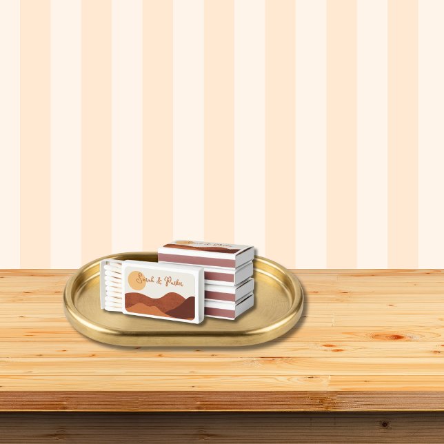 Boho Terracotta Desert Sunset Wedding Matchboxes (Creator Uploaded)