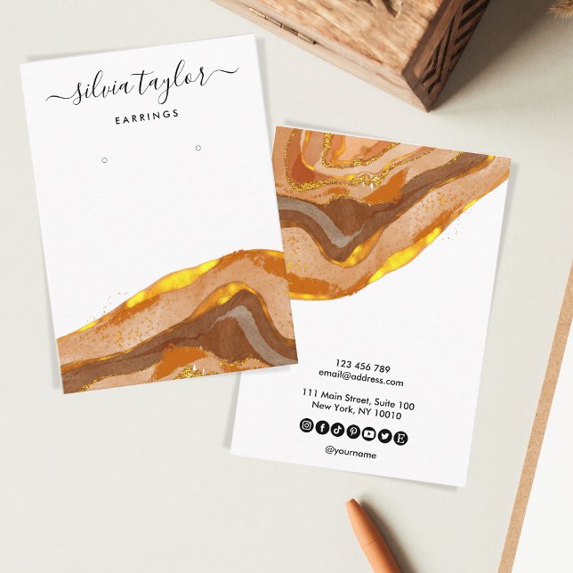 Boho Terracotta Designer Jewelry Holder Social Business Card (Creator Uploaded)