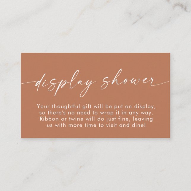 Boho Terracotta Display Shower Card | Minimalist (Front)