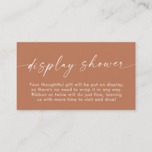 Boho Terracotta Display Shower Card Minimalist