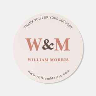 Boho Terracotta Earthy Clay Serif Monogram Logo Classic Round Sticker