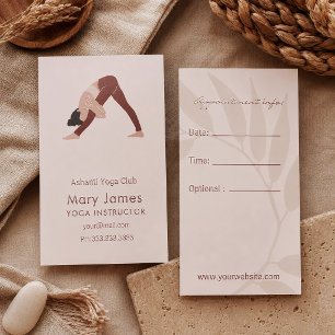 Boho Terracotta Earthy Yoga Instructor Raised Spot UV Business Card