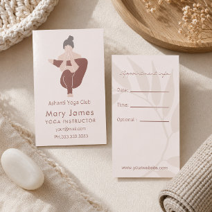 Boho Terracotta Earthy Yoga Instructor Raised Spot UV Business Card