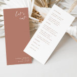Boho Terracotta Elegant Minimalist Wedding Menu<br><div class="desc">Design features an handwritten font and modern minimalist design. Designed to coordinate with for the «Pampas Grass» Wedding Invitation Collection. To change details,  click «Personalize». View the collection link on this page to see all of the matching items in this beautiful design or see the collection here: https://bit.ly/3oGWJGM</div>
