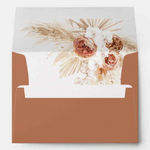 Boho Terracotta Envelope Liner Pampas Grass