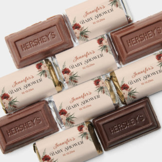Boho Terracotta Fall Floral Baby Shower Hershey's Miniatures