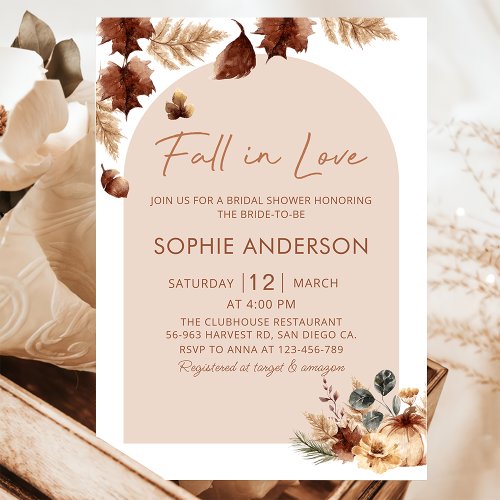 Boho Terracotta Fall in love bridal shower Invitation