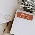 Boho Terracotta | Family Christmas Label<br><div class="desc">These modern and stylish Christmas holiday return address labels feature your family name in festive white script and text on a boho terracotta background.</div>
