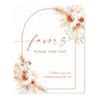 Boho Terracotta Favors Sign | Pampas Grass Shower