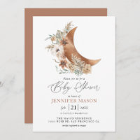 Boho Terracotta Floral Baby Shower Invitation