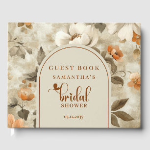Boho Terracotta Floral Bridal Shower Guest Book