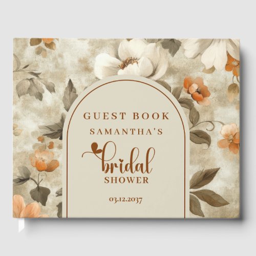 Boho Terracotta Floral Bridal Shower Guest Book