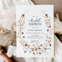 Boho Terracotta Floral Bridal Shower Invitation