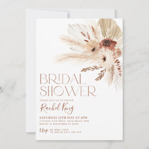 Boho Terracotta Floral Bridal Shower Invitation
