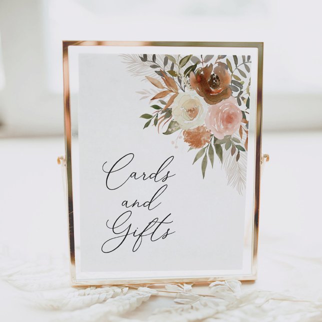 Boho Terracotta Floral Cards and Gifts Sign (Creator Uploaded)
