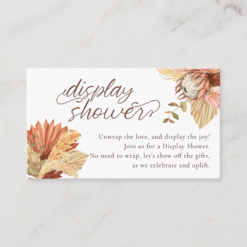 Boho Terracotta floral  Display Shower Enclosure Card