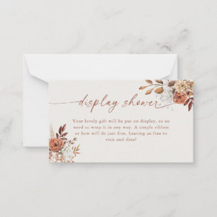 Boho Terracotta Floral Display Shower Note Card
