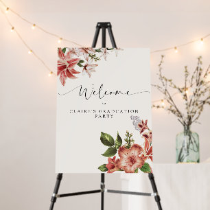 Boho Terracotta Floral Graduation Foam Board