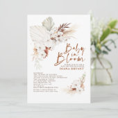 Boho Terracotta Floral Pampas Grass Baby Shower Invitation (Standing Front)
