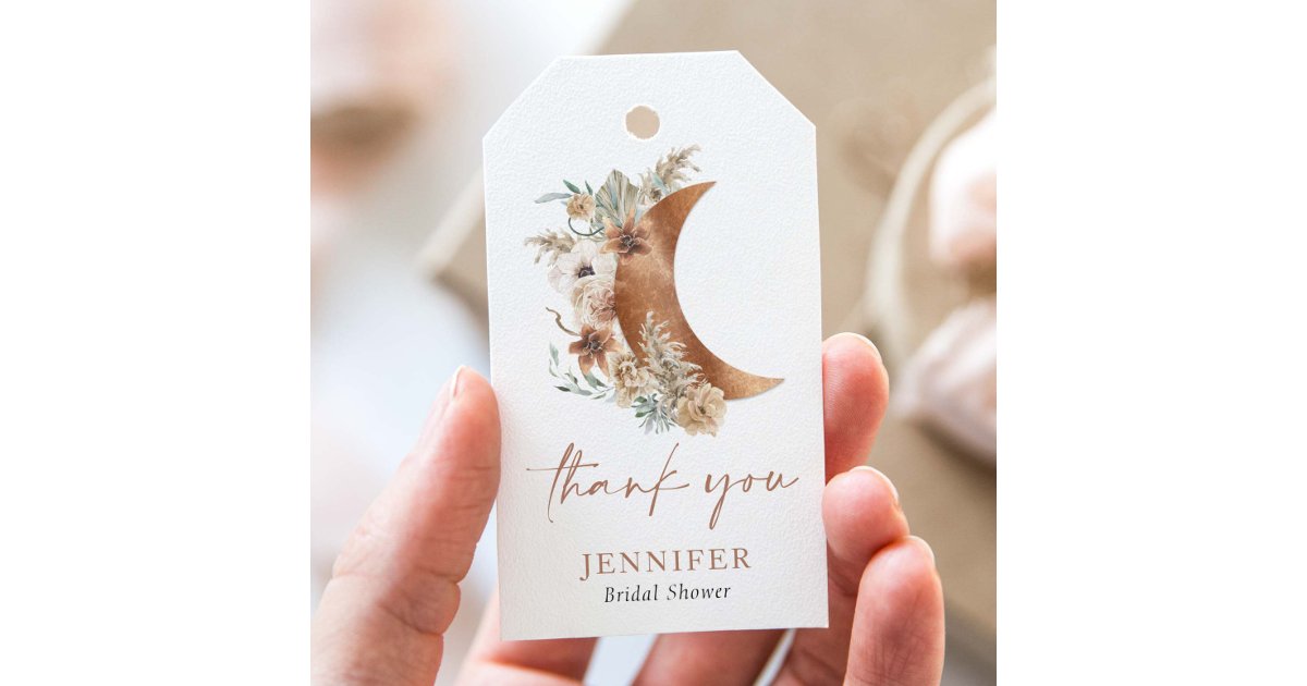Boho Terracotta Floral Thank You Favor Gift Tags | Zazzle