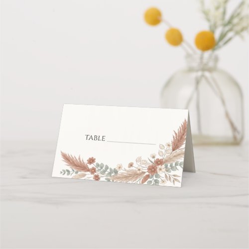 Boho Terracotta Floral Wedding Place Card