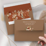 Boho Terracotta Floral Wildflower Beige Wedding Envelope<br><div class="desc">Elegant terracotta theme envelope featuring beautiful rustic wildflowers.</div>