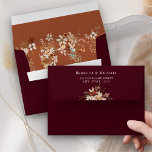 Boho Terracotta Floral Wildflower Burgundy Wedding Envelope<br><div class="desc">Elegant terracotta theme envelope featuring beautiful rustic wildflowers.</div>