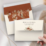 Boho Terracotta Floral Wildflower Cream Wedding Envelope<br><div class="desc">Elegant terracotta theme envelope featuring beautiful rustic wildflowers.</div>