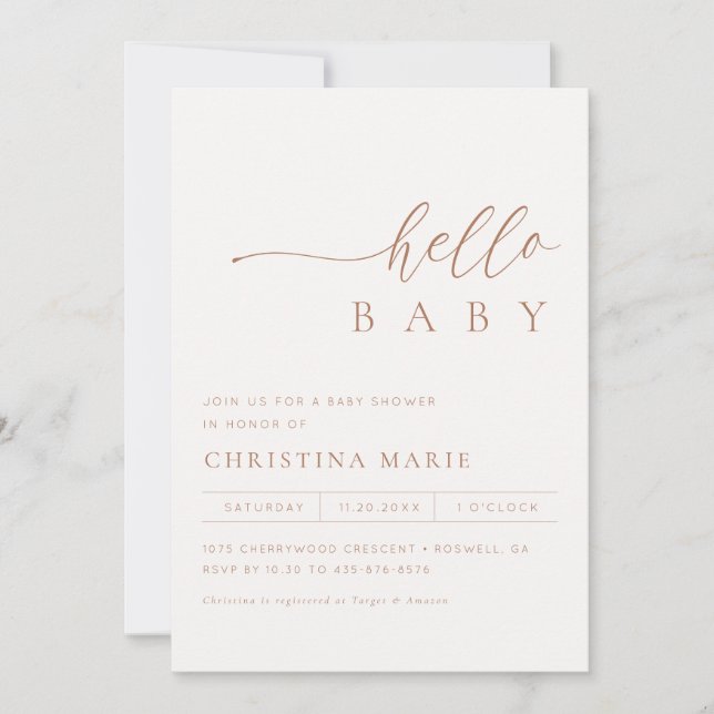 Boho Terracotta Gender Neutral Baby Shower Invitation