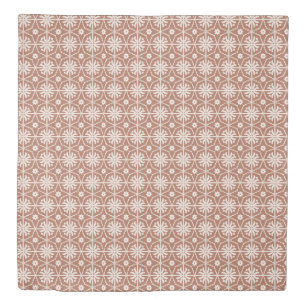 Boho Terracotta Geometric Pattern Duvet Cover