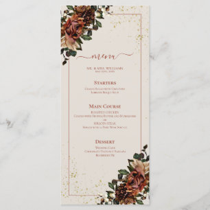 Boho Terracotta Greenery Floral Wedding Menu