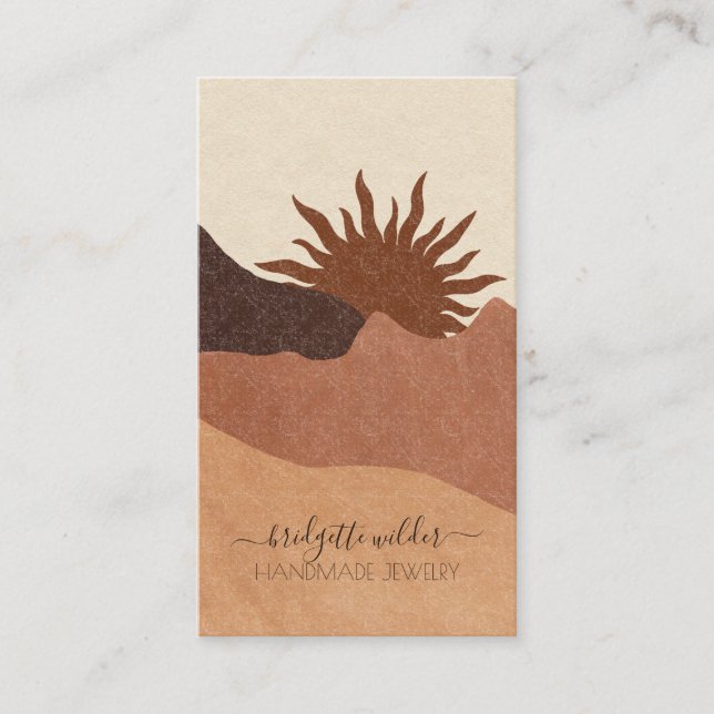 Boho Terracotta Handmade Jewelry Business Card (Front)