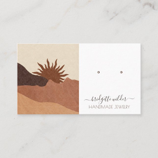 Boho Terracotta Handmade Jewelry Personalized Business Card (Front)