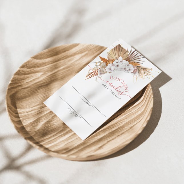 Boho Terracotta How Many Candies Game Card (Creator Uploaded)