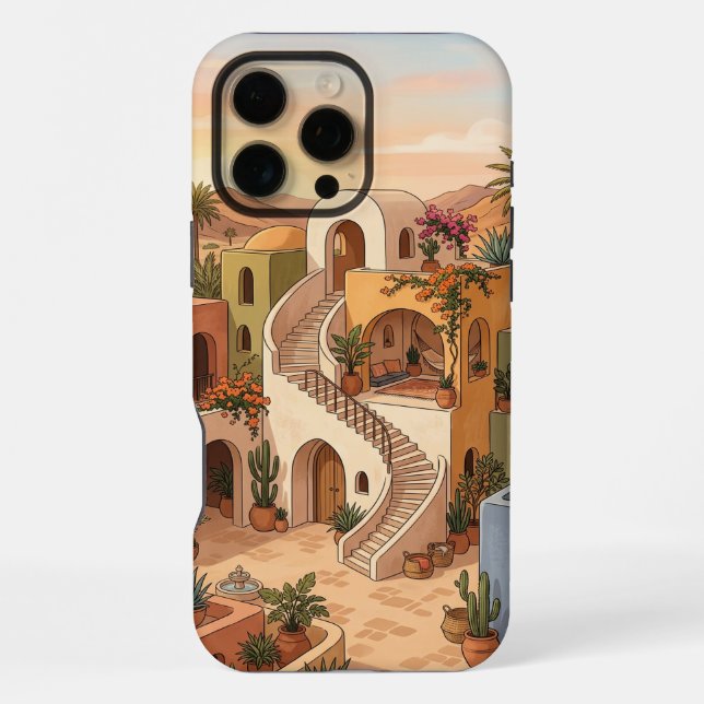 Boho Terracotta iPhone 16 Pro Max Case | Moroccan  (Back)
