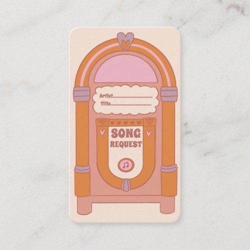 Boho Terracotta Jukebox Song Request Card
