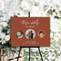 Boho Terracotta Kids Photo Funny Engagement Party  Foam Board