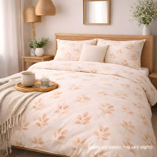 Boho Terracotta Leaf Botanical Pattern Duvet Cover