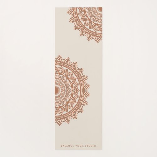 Boho Terracotta Mandala Custom Name Yoga Mat