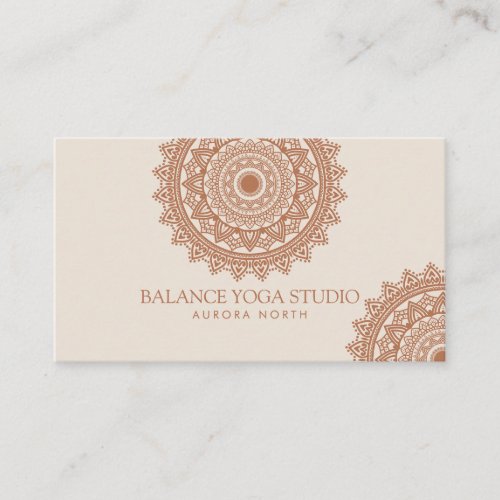 Boho Terracotta Mandala Yoga Custom Name Business Card